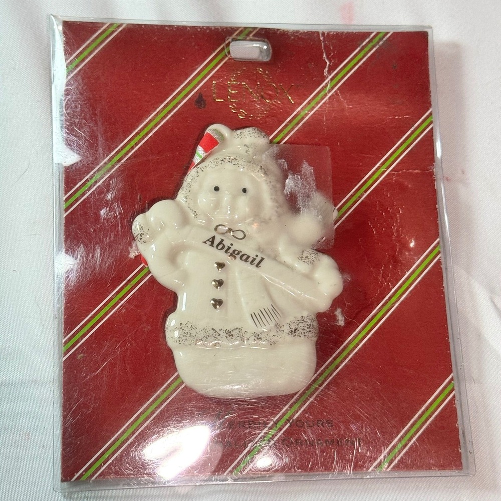 Lenox Merrily Yours Abigail Snowman Porcelain Ornament Christmas Box